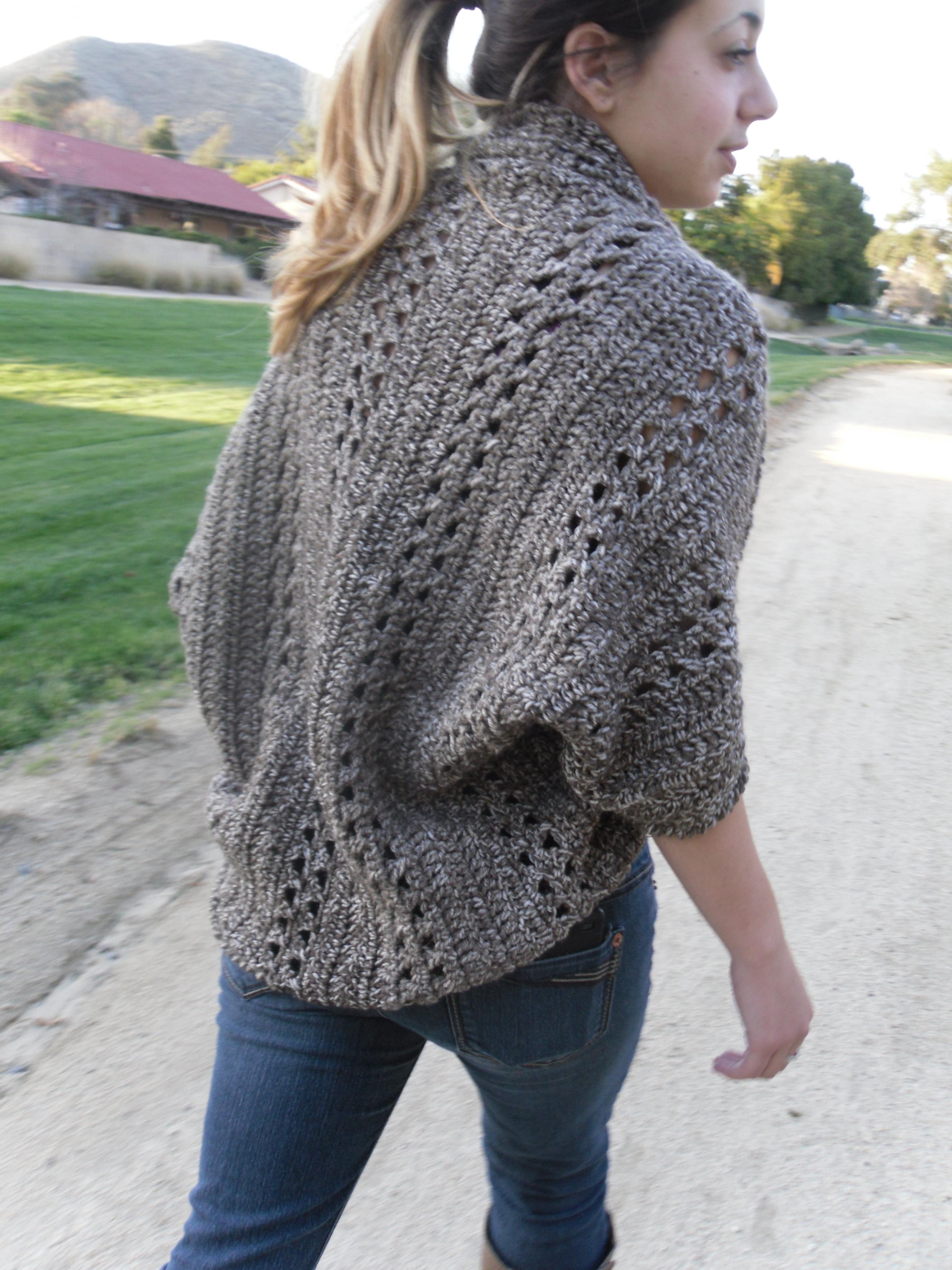 Shrug Cardigan Shawl W/Sleeves Easy/Beginner CROCHET PDF ...